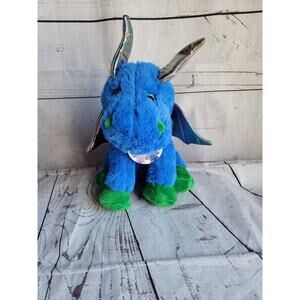Blue Sitting Dragon Plush Stuffed Animal 9 In New
